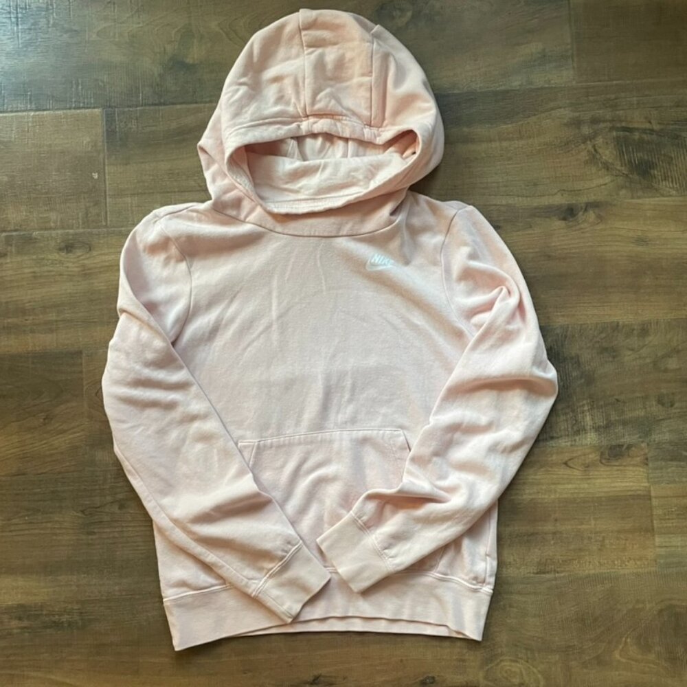 Nike Women’s XS Pink Pullover Hoodie | Soft Fleece‎ Sweatshirt Logo Top